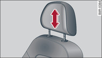 Ručně nastavitelné přední sedadlo: nastavení opěrky hlavy